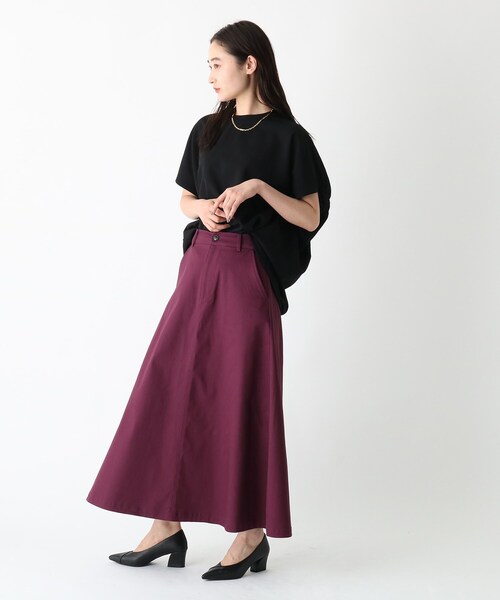 OPAQUE.CLIP（オペークドットクリップ）の「◆オーガニックコットンチノ 401B フレアスカート【WEB限定サイズ】（スカート・レディース・パープル系/ブラック/サンドベージュ・40/42/34/38/36）」の13枚目の写真