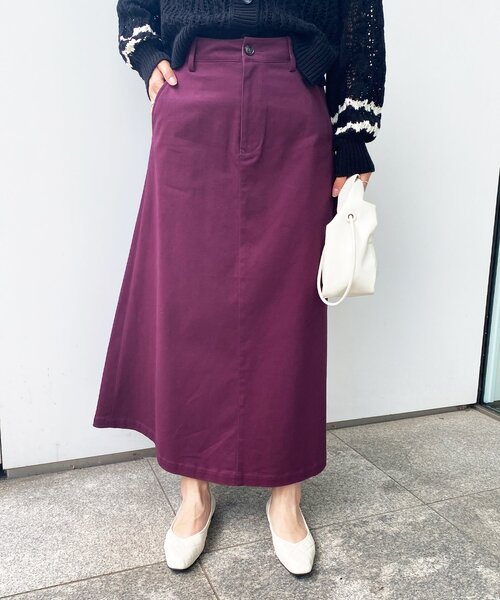 OPAQUE.CLIP（オペークドットクリップ）の「◆オーガニックコットンチノ 401B フレアスカート【WEB限定サイズ】（スカート・レディース・パープル系/ブラック/サンドベージュ・40/42/34/38/36）」の18枚目の写真