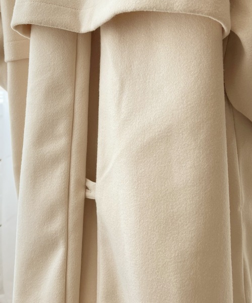 classicalelf（クラシカルエルフ）の「絶妙なあざと感。ライトフェイクウールスタンドネックコート（ステンカラーコート・レディース・ブラウン/オレンジ/ブラック/アイボリー・LARGE/MEDIUM/SMALL/X-LARGE）」の12枚目の写真