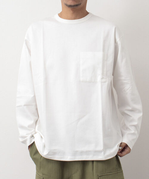 NOLLEY'S goodman（ノーリーズグッドマン）の「ポンチドローコードプルオーバーカットソー（Tシャツ/カットソー・メンズ・ホワイト/グレイッシュベージュ/ネイビー・S/M/L/XL）」の17枚目の写真