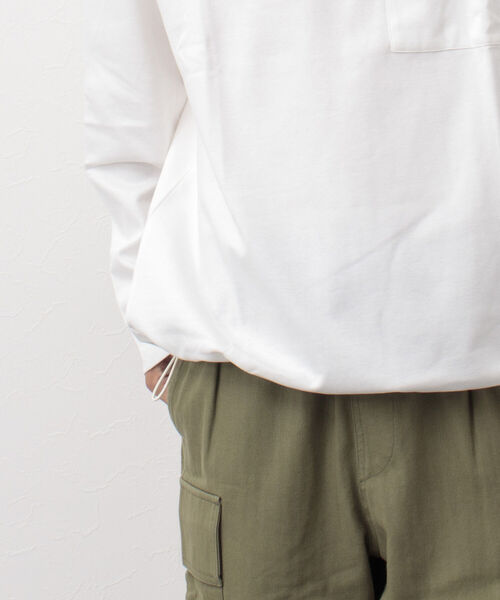 NOLLEY'S goodman（ノーリーズグッドマン）の「ポンチドローコードプルオーバーカットソー（Tシャツ/カットソー・メンズ・ホワイト/グレイッシュベージュ/ネイビー・S/M/L/XL）」の13枚目の写真