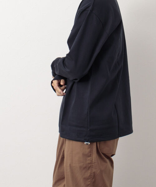 NOLLEY'S goodman（ノーリーズグッドマン）の「ポンチドローコードプルオーバーカットソー（Tシャツ/カットソー・メンズ・ホワイト/グレイッシュベージュ/ネイビー・S/M/L/XL）」の10枚目の写真