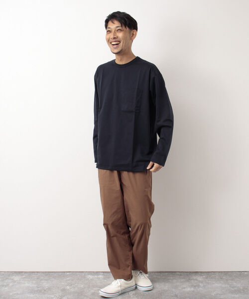 NOLLEY'S goodman（ノーリーズグッドマン）の「ポンチドローコードプルオーバーカットソー（Tシャツ/カットソー・メンズ・ホワイト/グレイッシュベージュ/ネイビー・S/M/L/XL）」の22枚目の写真