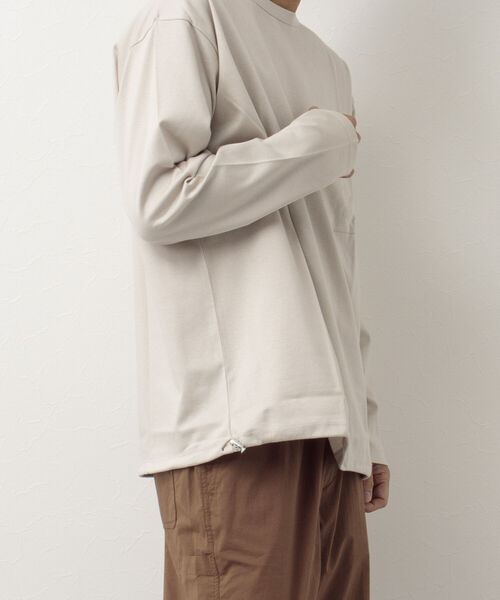 NOLLEY'S goodman（ノーリーズグッドマン）の「ポンチドローコードプルオーバーカットソー（Tシャツ/カットソー・メンズ・ホワイト/グレイッシュベージュ/ネイビー・S/M/L/XL）」の11枚目の写真