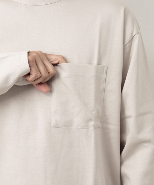 NOLLEY'S goodman（ノーリーズグッドマン）の「ポンチドローコードプルオーバーカットソー（Tシャツ/カットソー・メンズ・ホワイト/グレイッシュベージュ/ネイビー・S/M/L/XL）」の15枚目の写真