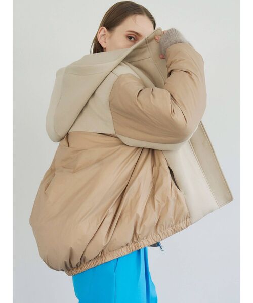 ELENDEEK（エレンディーク）の「スポンジダウンショートコート（ダウンジャケット/コート・レディース・ブラック/オフホワイト/ベージュ・FREE）」の9枚目の写真