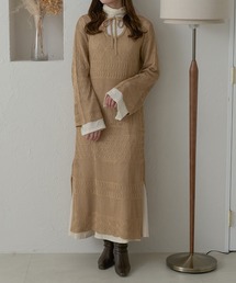 パッチワークニットワンピース／WEB/EC限定商品