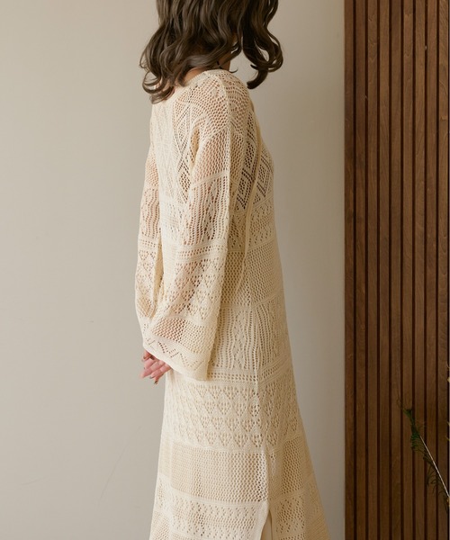 Ambre Neige（アンブルネージュ）の「パッチワークニットワンピース／WEB/EC限定商品（ワンピース・レディース・ベージュ/アイボリー・FREE）」の20枚目の写真