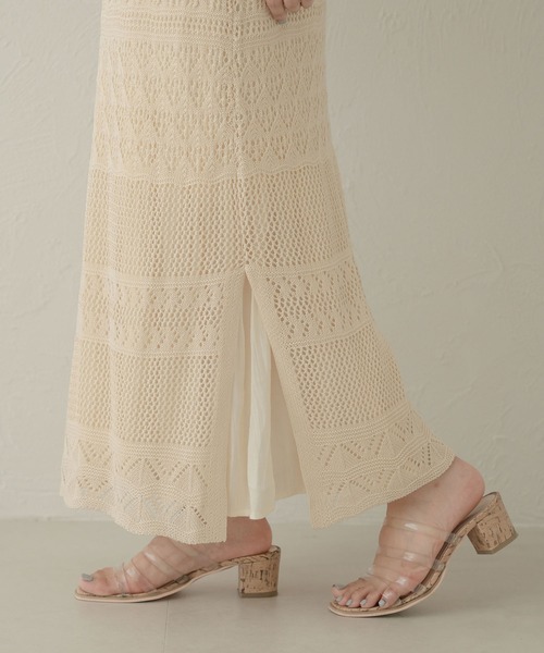 Ambre Neige（アンブルネージュ）の「パッチワークニットワンピース／WEB/EC限定商品（ワンピース・レディース・ベージュ/アイボリー・FREE）」の10枚目の写真