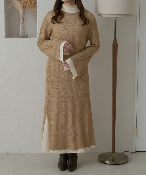 モヘアパッチワークニットワンピース モヘアパッチワークニットワンピース セール】パッチワークニット