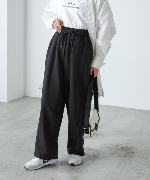 forksy.（フォルクシー）の「【forksy.】スウェット切り替えカーブパンツ（スウェットパンツ・レディース・杢グレー/ブラック/パープル/オートミール/ライム/ピンク/グレイッシュブルー・FREE）」の13枚目の写真