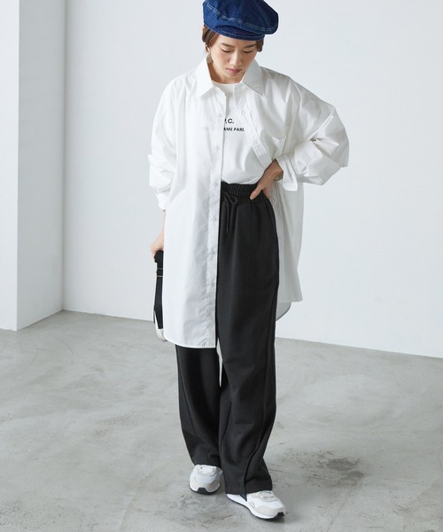 forksy.（フォルクシー）の「【forksy.】スウェット切り替えカーブパンツ（スウェットパンツ・レディース・杢グレー/ブラック/パープル/オートミール/ライム/ピンク/グレイッシュブルー・FREE）」の14枚目の写真