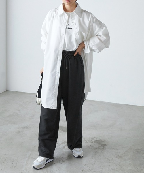 forksy.（フォルクシー）の「【forksy.】スウェット切り替えカーブパンツ（スウェットパンツ・レディース・杢グレー/ブラック/パープル/オートミール/ライム/ピンク/グレイッシュブルー・FREE）」の15枚目の写真