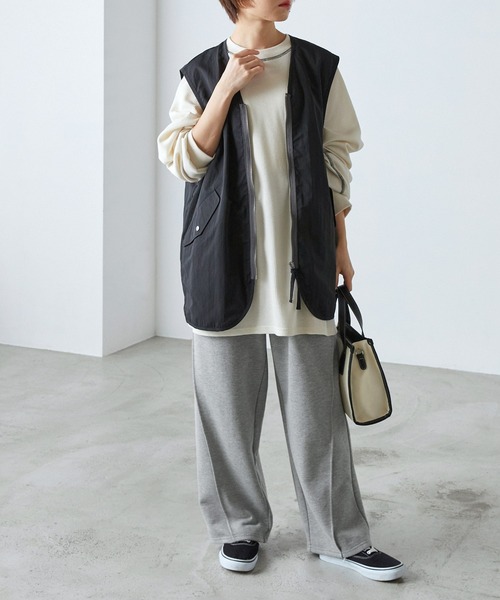 forksy.（フォルクシー）の「【forksy.】スウェット切り替えカーブパンツ（スウェットパンツ・レディース・杢グレー/ブラック/パープル/オートミール/ライム/ピンク/グレイッシュブルー・FREE）」の18枚目の写真