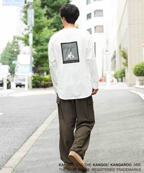 KANGOL(カンゴール)の「【コラボ】KANGOLスクエアプリントロングシルエットカットソー(Tシャツ/カットソー・メンズ・ホワイト/サンドベージュ・44/46/48/50)」の9枚目の写真