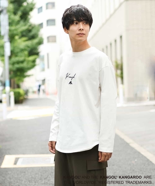 KANGOL(カンゴール)の「【コラボ】KANGOLスクエアプリントロングシルエットカットソー(Tシャツ/カットソー・メンズ・ホワイト/サンドベージュ・44/46/48/50)」の12枚目の写真