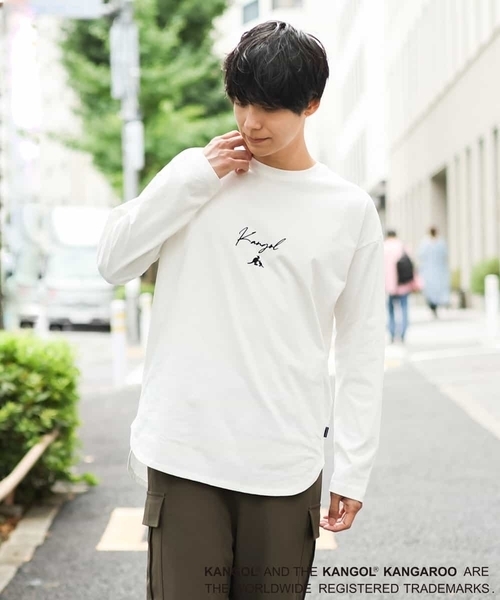 KANGOL(カンゴール)の「【コラボ】KANGOLスクエアプリントロングシルエットカットソー(Tシャツ/カットソー・メンズ・ホワイト/サンドベージュ・44/46/48/50)」の13枚目の写真