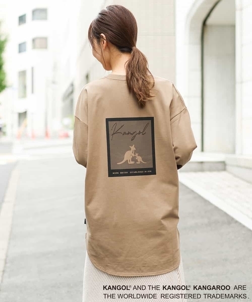 KANGOL(カンゴール)の「【コラボ】KANGOLスクエアプリントロングシルエットカットソー(Tシャツ/カットソー・メンズ・ホワイト/サンドベージュ・44/46/48/50)」の17枚目の写真
