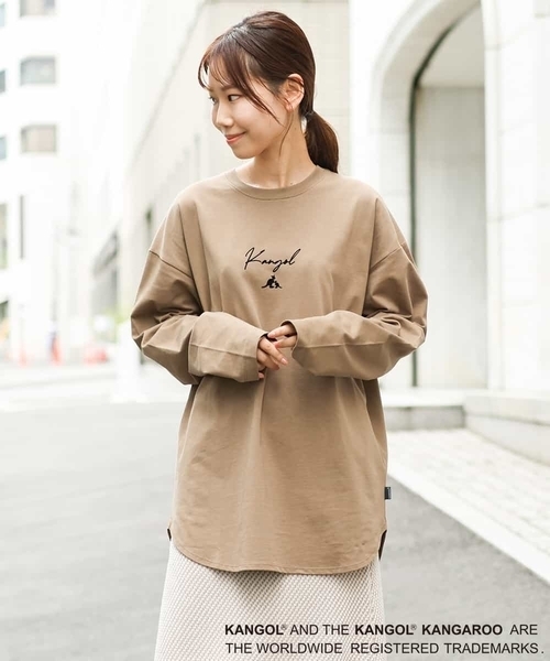 KANGOL(カンゴール)の「【コラボ】KANGOLスクエアプリントロングシルエットカットソー(Tシャツ/カットソー・メンズ・ホワイト/サンドベージュ・44/46/48/50)」の18枚目の写真