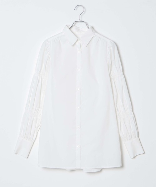 WEGO(ウィゴー)の「WEGO/スリーブシャーリングチュニック(チュニック・レディース・ホワイト/ブラック・FREE)」の4枚目の写真