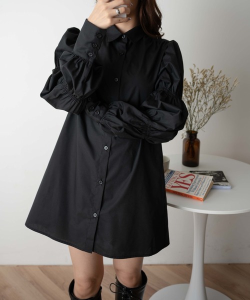 WEGO(ウィゴー)の「WEGO/スリーブシャーリングチュニック(チュニック・レディース・ホワイト/ブラック・FREE)」の7枚目の写真