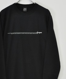 16/-天竺 フロント メッセージプリント コットン ロング Tシャツ TRAP/U