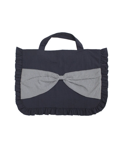 Bee des Bee（ビーデスビー）の「BIGリボン レッスントートバッグ（トートバッグ・キッズ・ネイビー・フリー）」の2枚目の写真