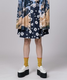 FLOKING FLOWER DENIM CULOTTES / NON-23S-0204