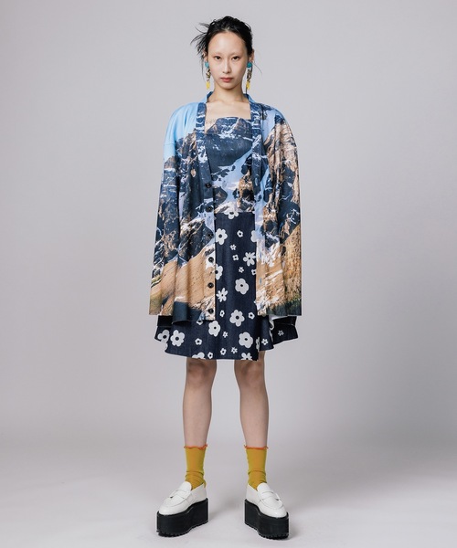 NON TOKYO(ノントーキョー)の「FLOKING FLOWER DENIM CULOTTES / NON-23S-0204(デニムパンツ・レディース・インディゴブルー/カーキ/ブラック・FREE)」の7枚目の写真