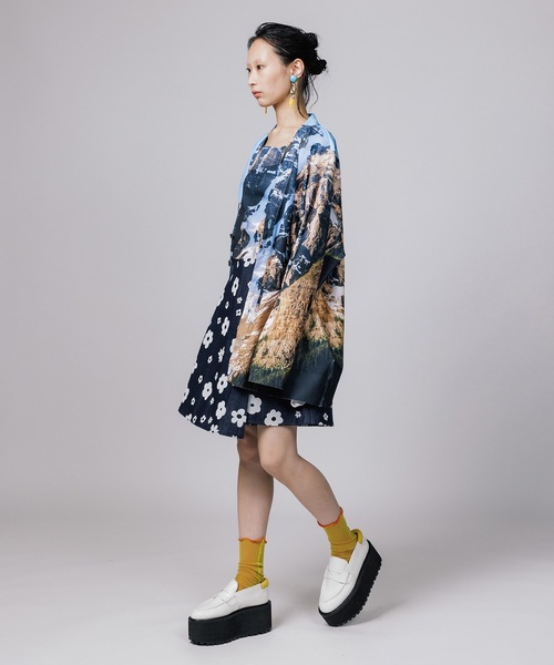 NON TOKYO(ノントーキョー)の「FLOKING FLOWER DENIM CULOTTES / NON-23S-0204(デニムパンツ・レディース・インディゴブルー/カーキ/ブラック・FREE)」の8枚目の写真