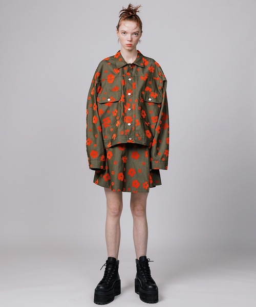 NON TOKYO(ノントーキョー)の「FLOKING FLOWER DENIM CULOTTES / NON-23S-0204(デニムパンツ・レディース・インディゴブルー/カーキ/ブラック・FREE)」の10枚目の写真