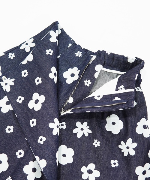 NON TOKYO(ノントーキョー)の「FLOKING FLOWER DENIM CULOTTES / NON-23S-0204(デニムパンツ・レディース・インディゴブルー/カーキ/ブラック・FREE)」の19枚目の写真