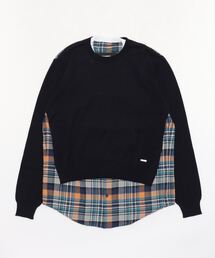 KNITWEAR /CHECK LAY RN SWEATER /0212