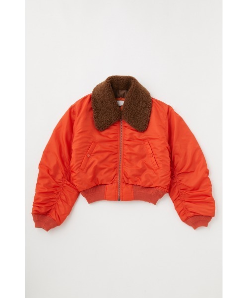 MOUSSY（マウジー）の「F/FUR COLLAR BOMBER ジャケット（MA-1・レディース・オレンジ/カーキ/ブラック・FREE）」の21枚目の写真