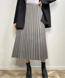 フェイクスエード ロングプリーツスカート