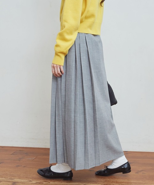 fig London wool mode プリーツスカート fig London（フィグロンドン）の「_wool mood boxpleats SK