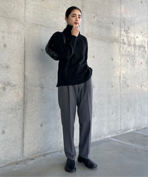 ReNorm(リノーム)の「【井手祐来コラボ】SET UPテーパードパンツ(スラックス・レディース・ブラック/チャコール・S/M)」の2枚目の写真