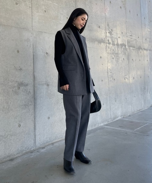 ReNorm(リノーム)の「【井手祐来コラボ】SET UPテーパードパンツ(スラックス・レディース・ブラック/チャコール・S/M)」の16枚目の写真