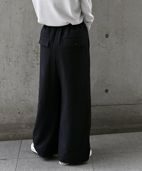 SHIPS any(シップス エニィ)の「【WEB限定】SHIPS any:〈洗濯機可能〉ウール ライク イージー ワイド パンツ(その他パンツ・レディース・ブラック/ホワイト・38/36)」の15枚目の写真