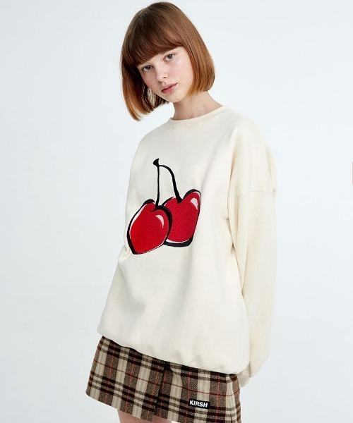 KIRSH（キルシー）の「【日本限定】KIRSH BIG CHERRY SWEAT SHIRT JAPAN LIMITED ビッグチェリー スウェット トレーナー《アイボリー》（スウェット・レディース・アイボリー・ONE SIZE）」の5枚目の写真