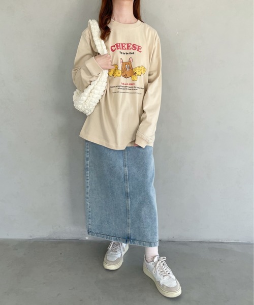 キャラチョイ(キャラチョイ)の「TOM&JERRY/トムとジェリー/ジェリー/CHEESE/ロングスリーブTシャツ/映画/キャラクター(Tシャツ/カットソー・レディース・サンドベージュ/ホワイト・S/M/L/XL)」の6枚目の写真