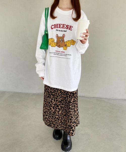 キャラチョイ(キャラチョイ)の「TOM&JERRY/トムとジェリー/ジェリー/CHEESE/ロングスリーブTシャツ/映画/キャラクター(Tシャツ/カットソー・レディース・サンドベージュ/ホワイト・S/M/L/XL)」の4枚目の写真
