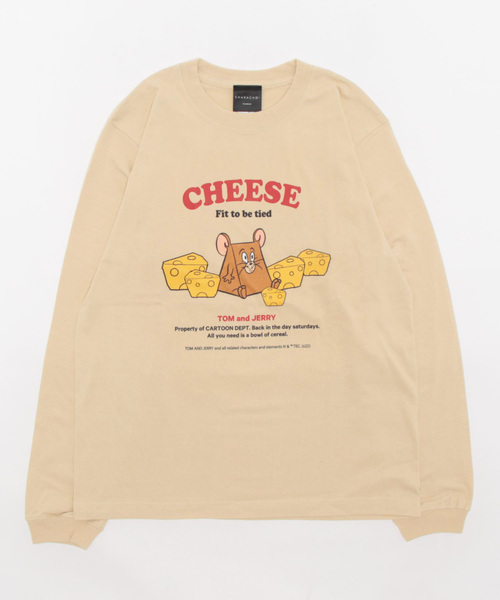 tシャツ TOM＆JERRY/トムとジェリー/ジェリー/CHEESE/ロングスリーブTシャツ/映画/キャラクター レディース TOM&JERRY/トムとジェリー/ジェリー/CHEESE/ロングスリーブT