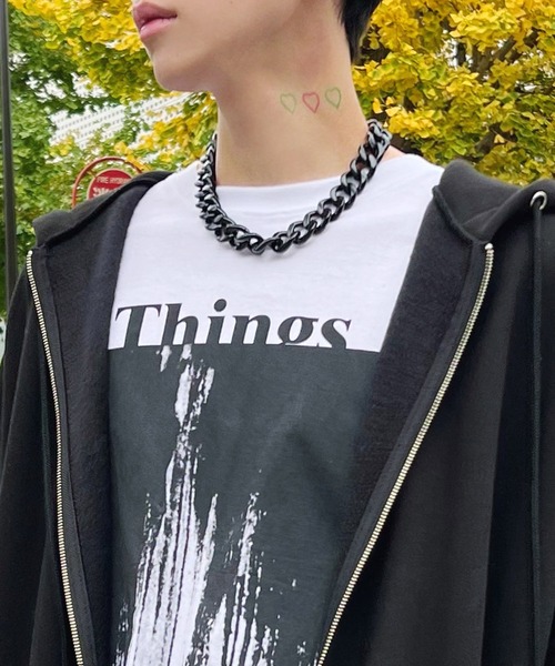 Figments(フィグメンツ)の「キヘイチェーンネックレス(ネックレス・レディース・シルバー/ブラック・FREE)」の1枚目の写真