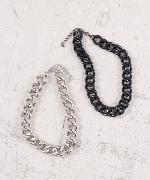 Figments(フィグメンツ)の「キヘイチェーンネックレス(ネックレス・レディース・シルバー/ブラック・FREE)」の3枚目の写真