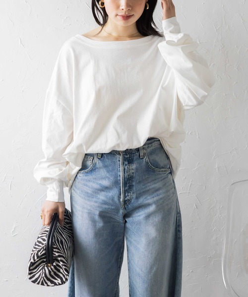 トップス Bonjour セール】前後2WAYシアーベロアトップス（Tシャツ/カットソー