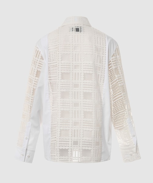 Feng Chen Wang(フェン・チェン・ワン)の「LACE CUT-OUT SHIRT(シャツ/ブラウス・メンズ・ホワイト・L/M)」の2枚目の写真