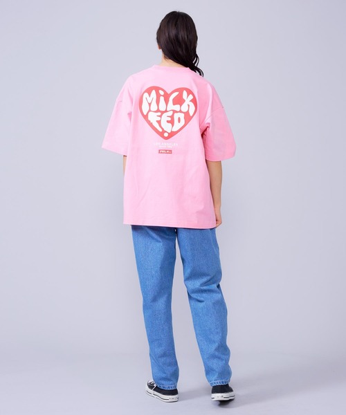 MILKFED.（ミルクフェド）の「HEART LOGO WIDE S/S TEE（Tシャツ/カットソー・レディース・オフホワイト/ホワイト/ブラック/ピンク/グレー・ONE SIZE）」の10枚目の写真