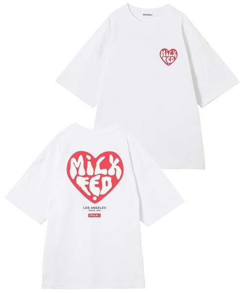 MILKFED.（ミルクフェド）の「HEART LOGO WIDE S/S TEE（Tシャツ/カットソー・レディース・オフホワイト/ホワイト/ブラック/ピンク/グレー・ONE SIZE）」の18枚目の写真