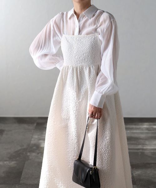 ap retro（アプレトロ）の「ジャガードベアキャミワンピース（ワンピース・レディース・アイボリー/ブラック/グリーン/ベージュ・FREE）」の2枚目の写真